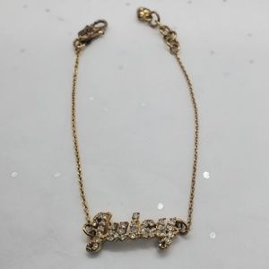 Juicy Couture Gold Pave Script Bracelet
